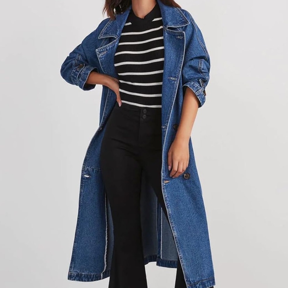 DENIM TRENCH COAT